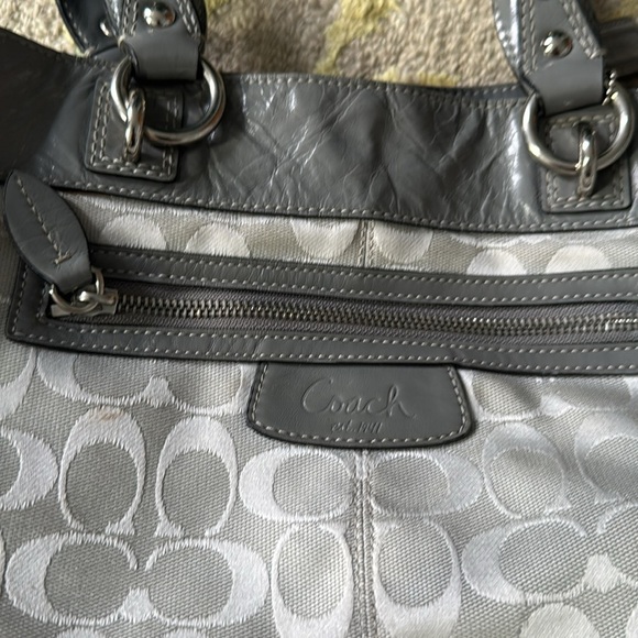 Coach Penelope Gray Signature Jacquard/Patent Leather Bag - Picture 2 of 10